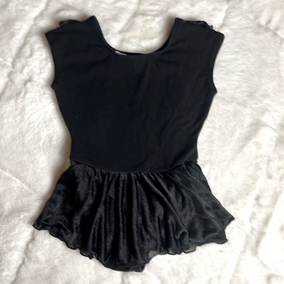 Little Girl Dance Leotard Black Soft Stretchy Size 4/5 - Picture 5 of 7